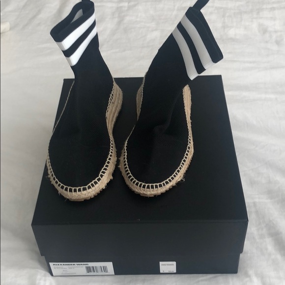 Alexander Wang Shoes - Dylan Knit Black and White High Top Sock Sneakers Alexander Wang Shoes - Dylan Knit Black and White High Top Sock Sneakers